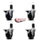 Service Caster 4'' Soft Rubber Swivel 1-5/8'' Expanding Stem Caster Set with Brake, 4PK SCC-EX20S414-SRS-PLB-158-4 - alternate 4